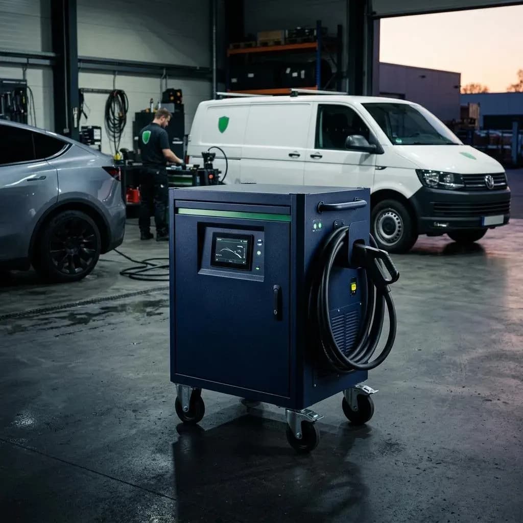 Mobile DC fast charging unit used for on-site EV charging